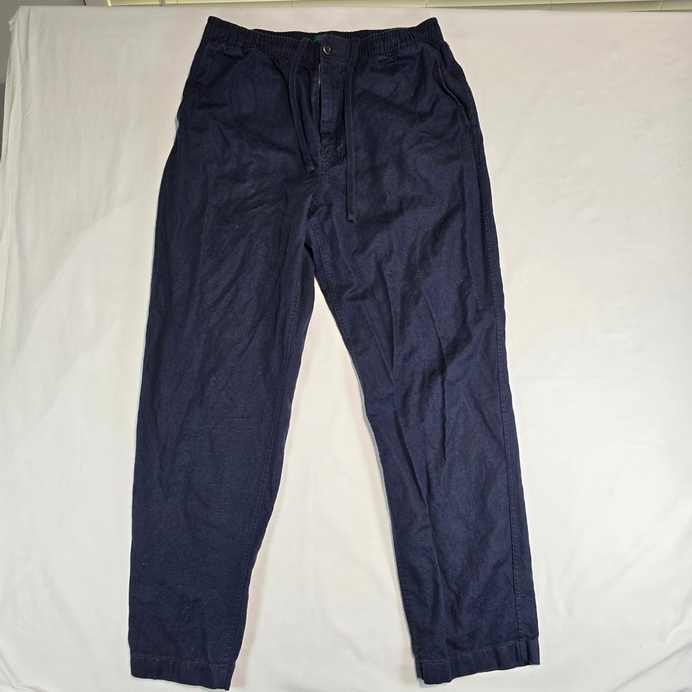 J.Crew Mens Navy Blue Cotton Linen Blend Dock Pants CJ363 Size M